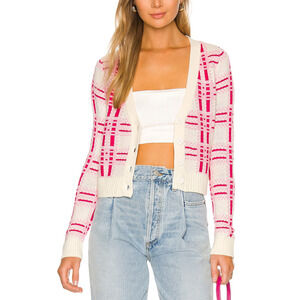 Central Park West 'Poppy' Pink Acrylic Cardigan Size XS